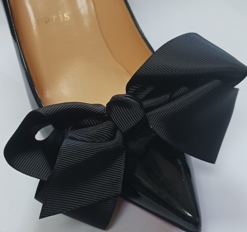 Pinzas de moño grandes para zapatos (2 piezas), color: negro - Imagen 4 de 4