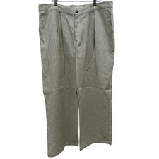 Reformation Mason Linen Straight Leg Oatmeal Pants Women's Size 22 NWOT