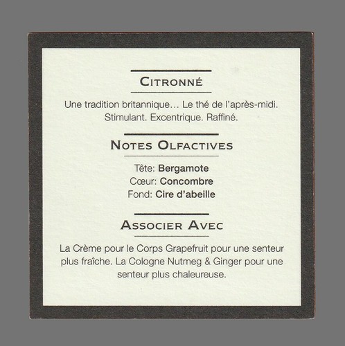 Carte publicitaire - Earl Grey & Cucumber de Jo Malone recto verso - Picture 2 of 2