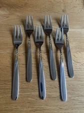 WMF Bologna Cromargan Germany Stainless Steel Cutlery 6 Cake Forks 15.7cm