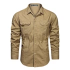 Mens Work Shirts Military Long Sleeves Air Force Army Cotton Casual Shirts Tops