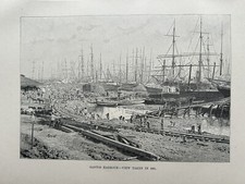 1894 Blick auf den Hafen von Santos, São Pau...