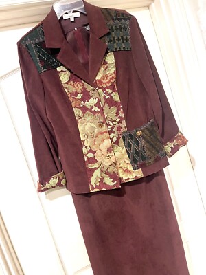 New Dress Barn size 12 Fall Winter Suede like Polyester Ankle Jacket Dress 