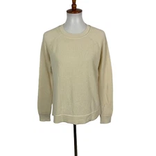 Cynthia Rowley Natural Linen Cotton Lightweight Crewneck Sweater Small