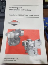 BRIGGS & STRATTON 170400, 171400, 190400, 195400 Operating & Maintenance Instruc
