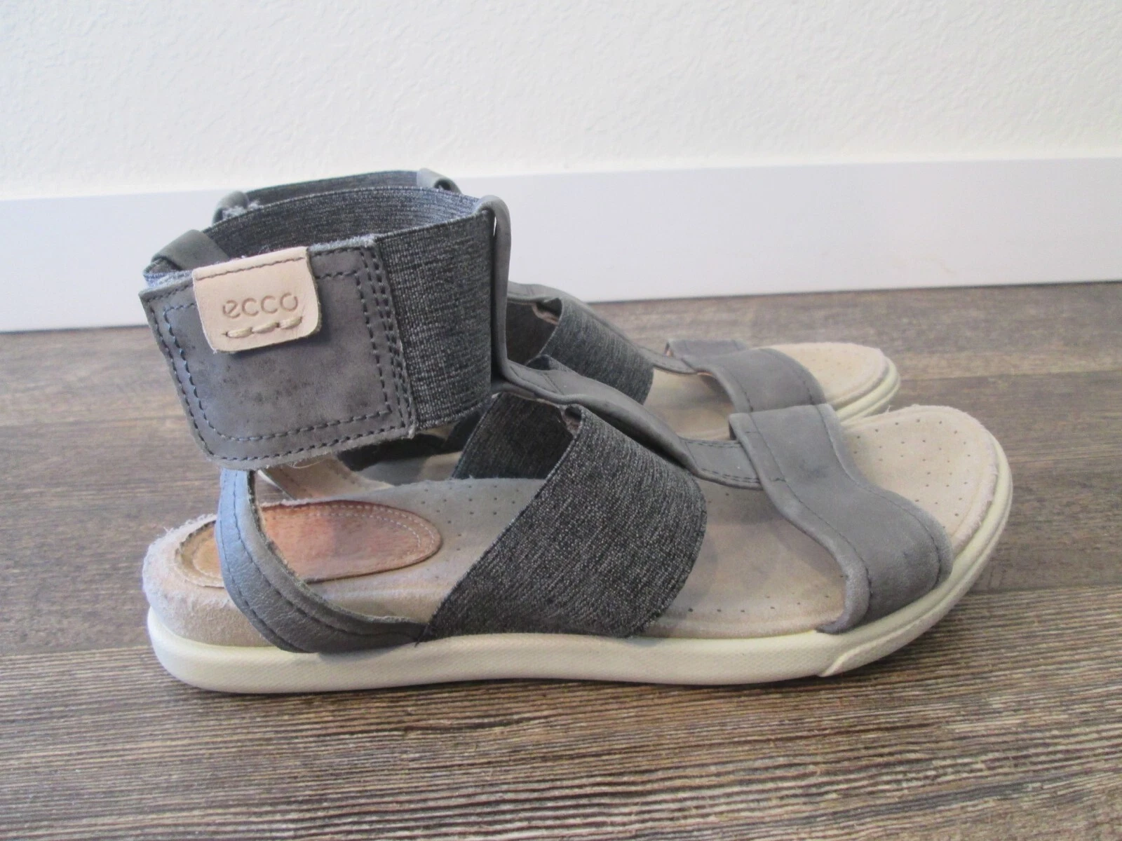 Ecco Flash sandali donna con cinturino in pelle grigio marino alla caviglia tg. 36