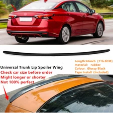 46inch Fit For 20-22 Nissan Versa Universal Rear Trunk Black Lip Wing Spoiler   