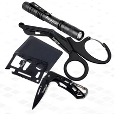 Custom Engraved 4pc Multi-Tool Camping Set for Fishing & Haunting Christmas Gift