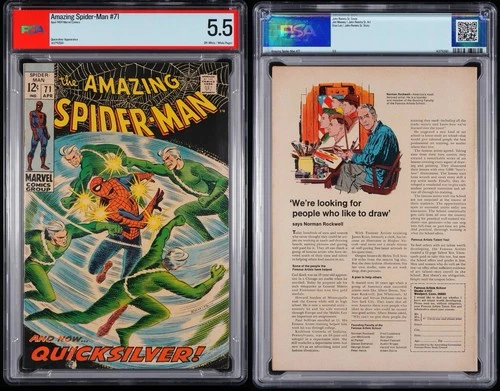 1969 Marvel Comics Amazing Spider-Man #71 Quicksilver Appearance PSA 5.5 NOT CGC