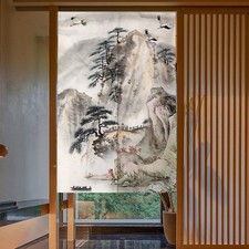 Chinese Style Door Curtain Doorway Tapestry Noren Kitchen Room Divider Home Chic
