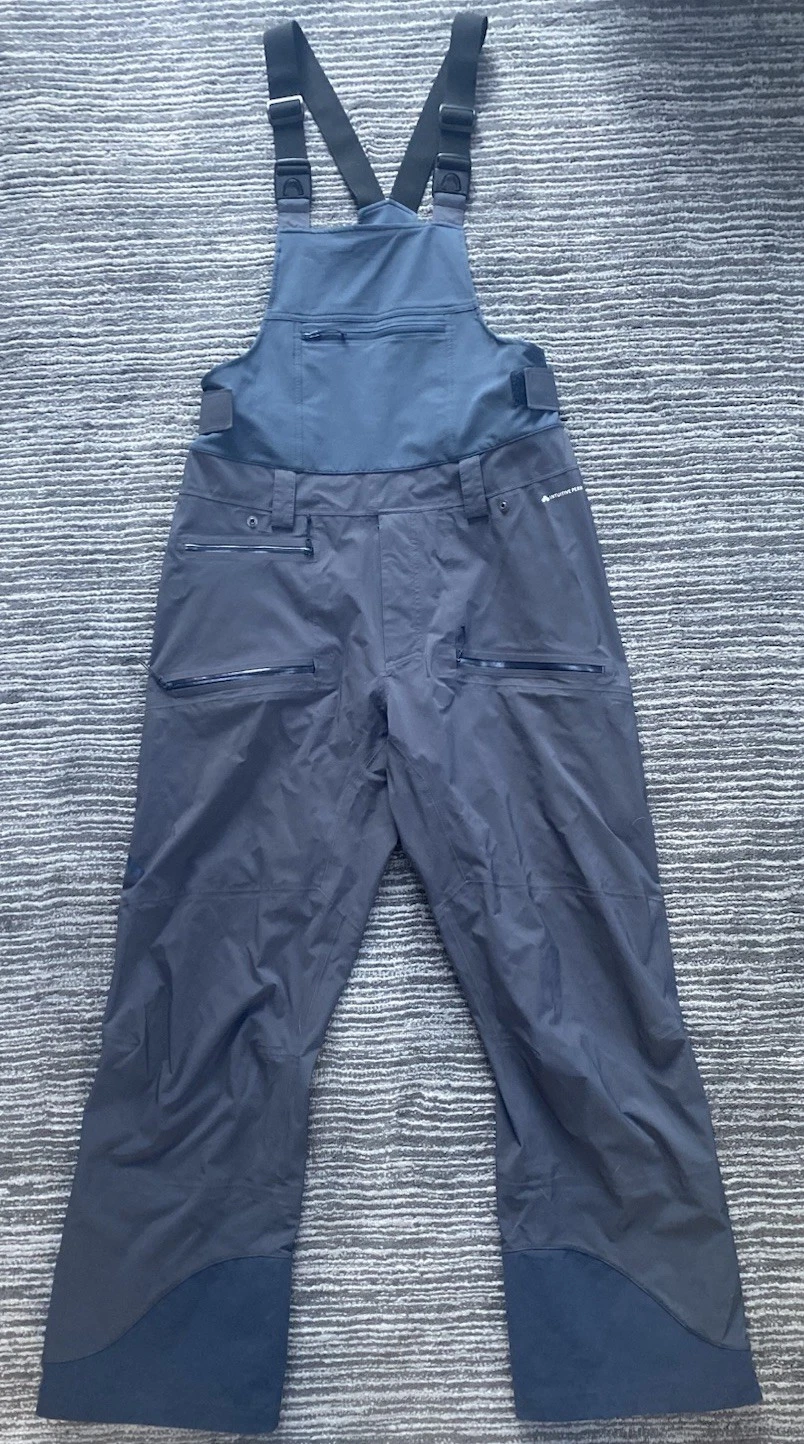Flyflow Smythe Snowboard Pants/ Bib Mens Large Blue/ GraySking B32 Free Shipping