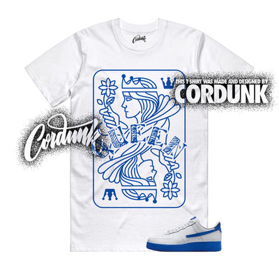 Air Force 1 Game Royal Blue White Hyper Dunk Low T Shirt Match QUEEN