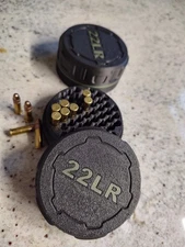 2-22 LR Mini  Ammo Box Storage Case.  55 Rounds ea. Screw On Lid.