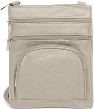 Crossbody Bag for Women, Genuine Leather Multi-Pocket Purse with Adjustable Stra