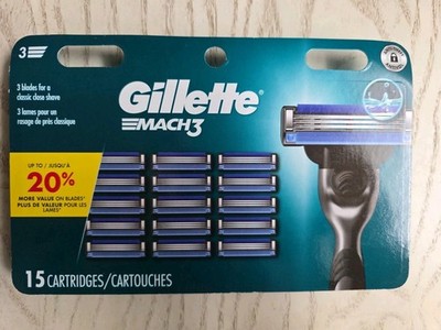 Gillette Mach3 Men's Razor Blade Refills - 15 Count - SEALED - GENUINE 