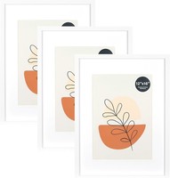Kaiwin Bilderrahmen 30X40Cm Weiß 3Er Set-Mit Passepartout 21X30 Cm (A4),
