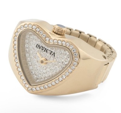 Invicta Heart Pendant Watch Necklace - Gold Tone with Crystal Accent Invicta Women main image 4