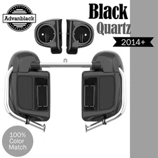 Advan Black Quartz Lower Vented Fairing 6.5'' Speaker Pod Fits 2014+ Harley