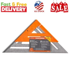 Swanson 12 in. Aluminum Speed Square with Plain Markings and 8 in