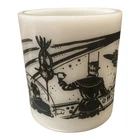 Vintage Milk Glass Outer Space Astronaut Childs Mug Hazel Atlas Buck Rogers