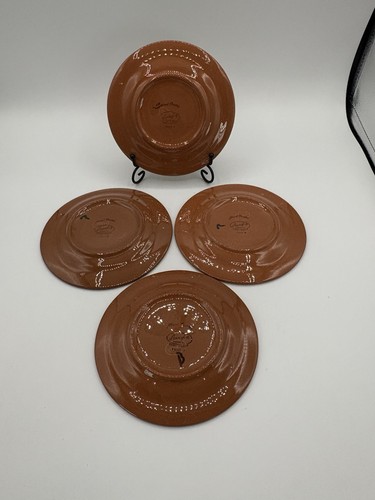 Set di 4 piatti vintage in ceramica Stangl frutta pesca deserto - Foto 3 di 5