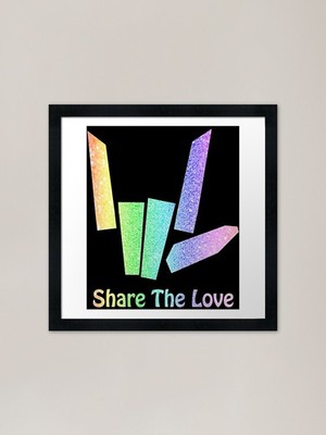 Regenbogen Share The Love Gerahmtes Kunstwerk P Gerahmtes Wandbild Poster Leinwanddruck Bild