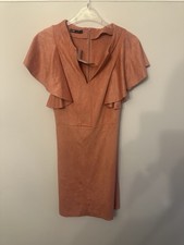 Oodji Women’s Pink Suede Dress Size UK 10