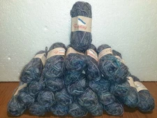 LOT 26 Skeins 1.4 oz BERNAT FROSTING Yarn MOOD INDIGO 70% Wool 30% Nylon 110 yds