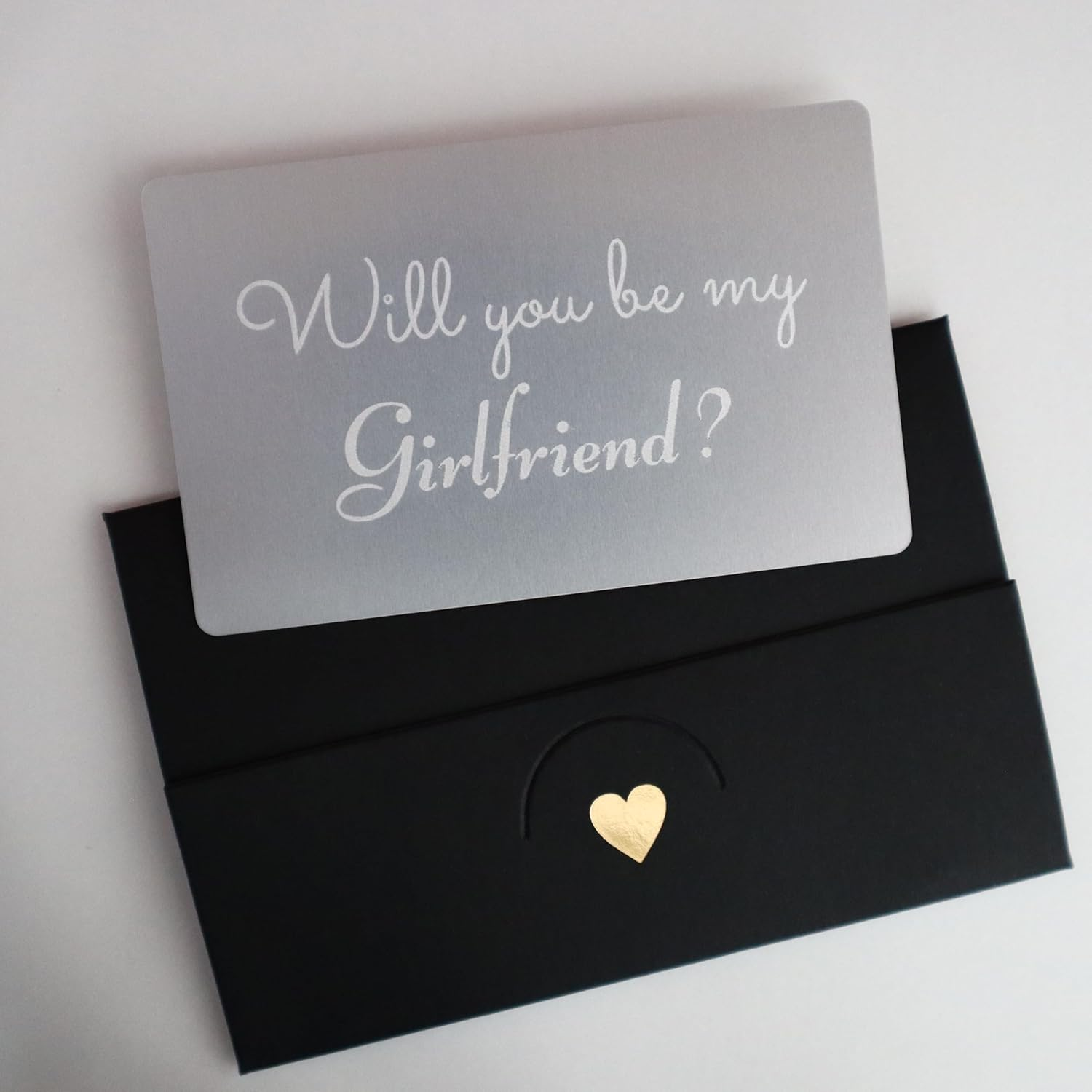 Will You Be My Girlfriend?, Proposal Card for Her, Simple and Powerful, Engraved