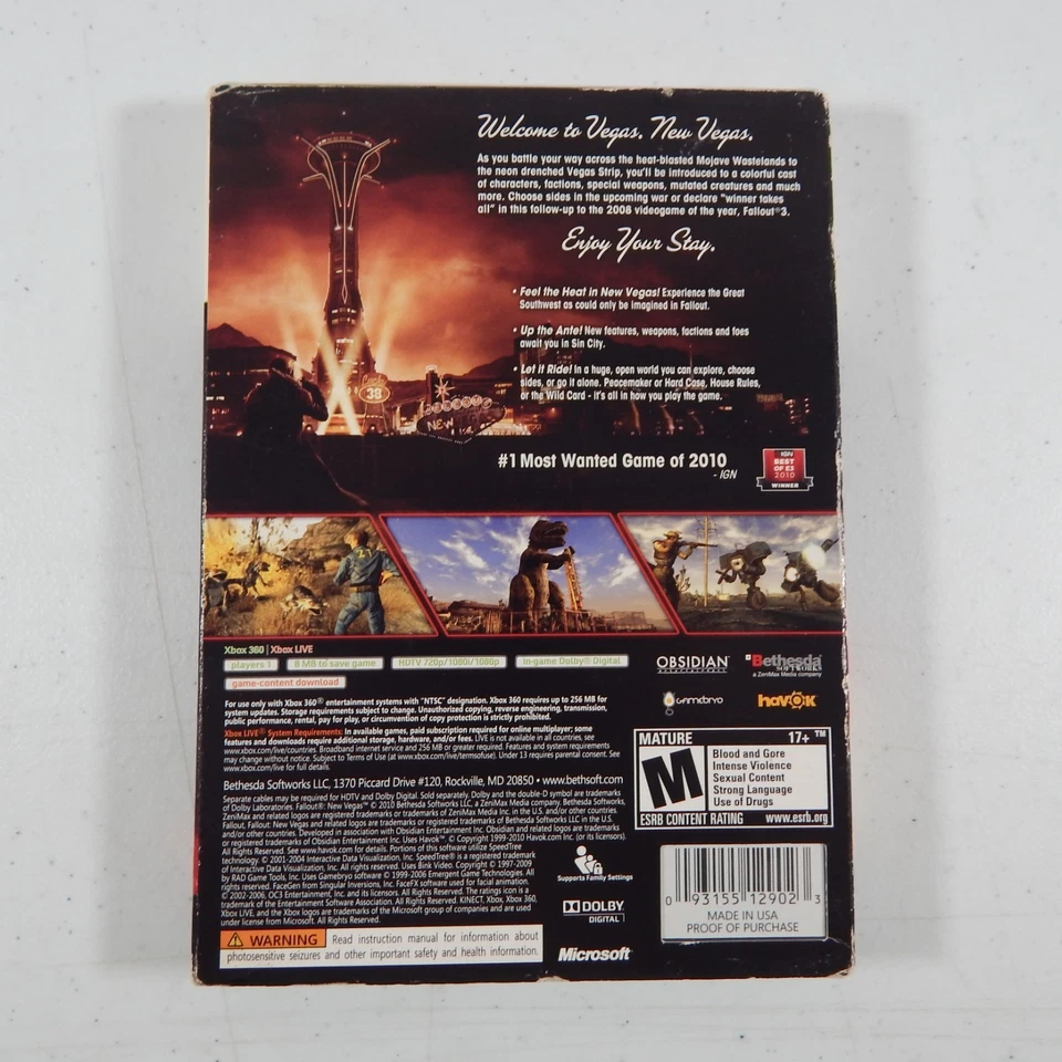 Fallout: New Vegas (Xbox 360) SIB Do Not Sell Sticker Slip Cover READ - Image 2 of 4