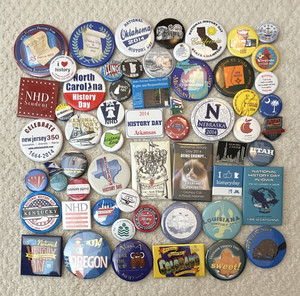 2014 National History Day Pinback Button Lot Various States Collectible