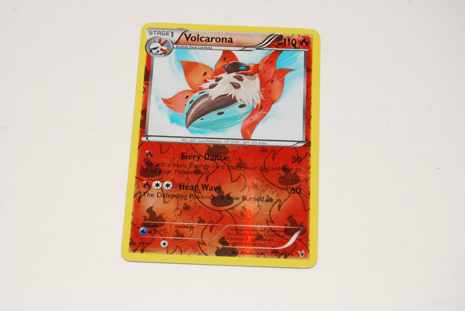 VOLCARONA 21/101 Noble Victories Reverse Holo 2011 Pokemon Card - LP