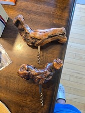 2 &nbsp;Rustic Vintage Burl Wood Grapevine Cork Screw Bottle Opener Easy to Use Wowza