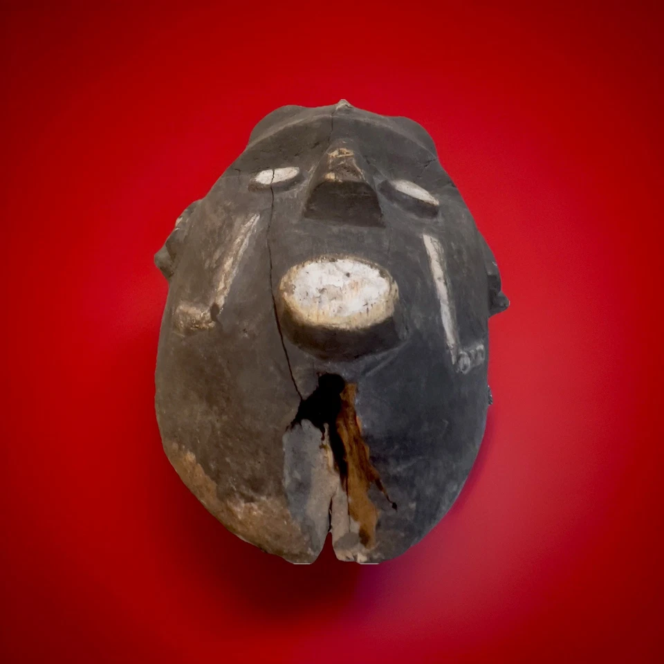 Máscara "Diablo" Tallada Tribu Grebo África Antigua Etnográfica RARA Foto 4 de 4