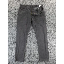 AG Adriano Goldschmied Everett Slim Straight Herringbone Jeans Mens Gray 32x30