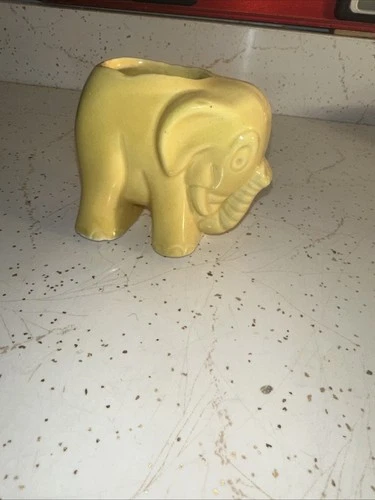 Vintage McCoy Pottery Yellow Elephant Ceramic Planter
