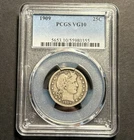 1909 Barber Quarter — PCGS VG10 Original Surfaces 🔥 TrueView