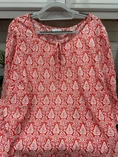 rebecca Malone  1xl plus size NWT red and white print blouse