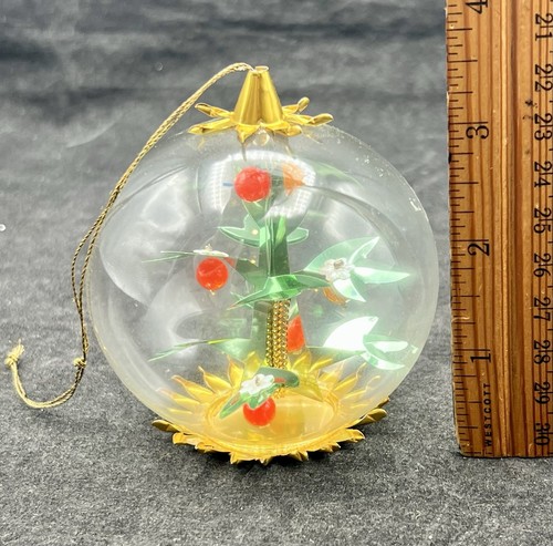 Vintage Resl Lenz German Foil Spinner Christmas Tree Ornament - Orange Tree - Picture 9 of 9