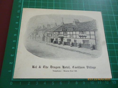 TARJETA/FOLLETO INFORMATIVO BEL & THE DRAGON HOTEL COKHAM VILLAGE, COOKHAM-ON-THAMES