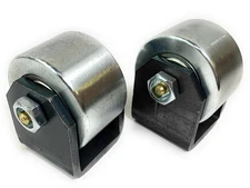 Set of 2 Weld On Trailer Tail Drag Casters, Solid Steel, Greasable Axle, 1.5 inc