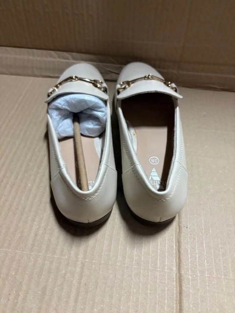 chaussures basses venturini en cuir beige taille 38 - Photo 3/4