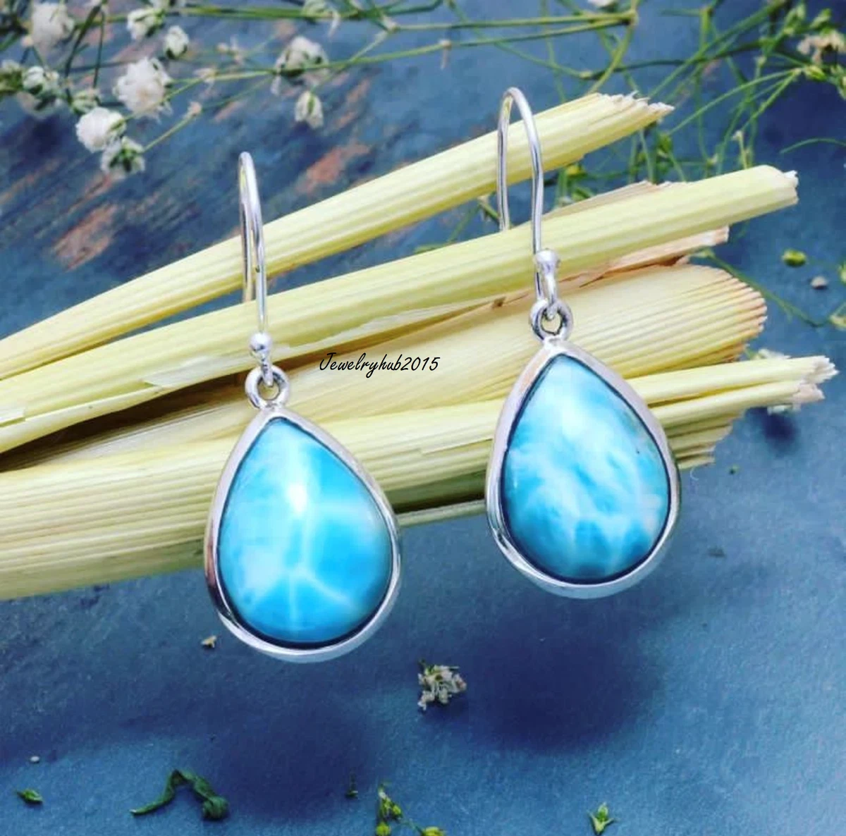 Larimar earrings deals ebay