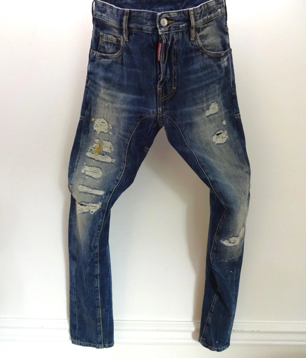 DSQUARED2 TIDY BIKER - DIRTY VINTAGE WASH JEANS - MADE IN ITALY - 44 = US 29