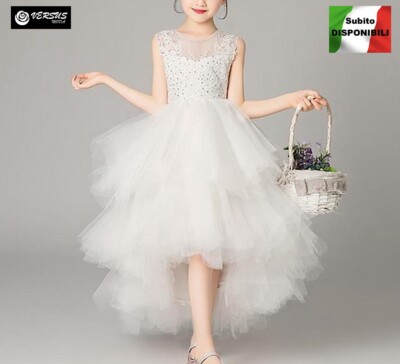 Kleid Zeremonie Brautjungfer Kommunion Asymmetrisch Mädchen Party Dress COM050 SD