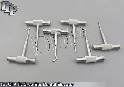 GERMAN 6 PC CROSS BAR DENTAL EXTRACTING EXTRACTION WINTER ROOT SURGERY ELEVATOR