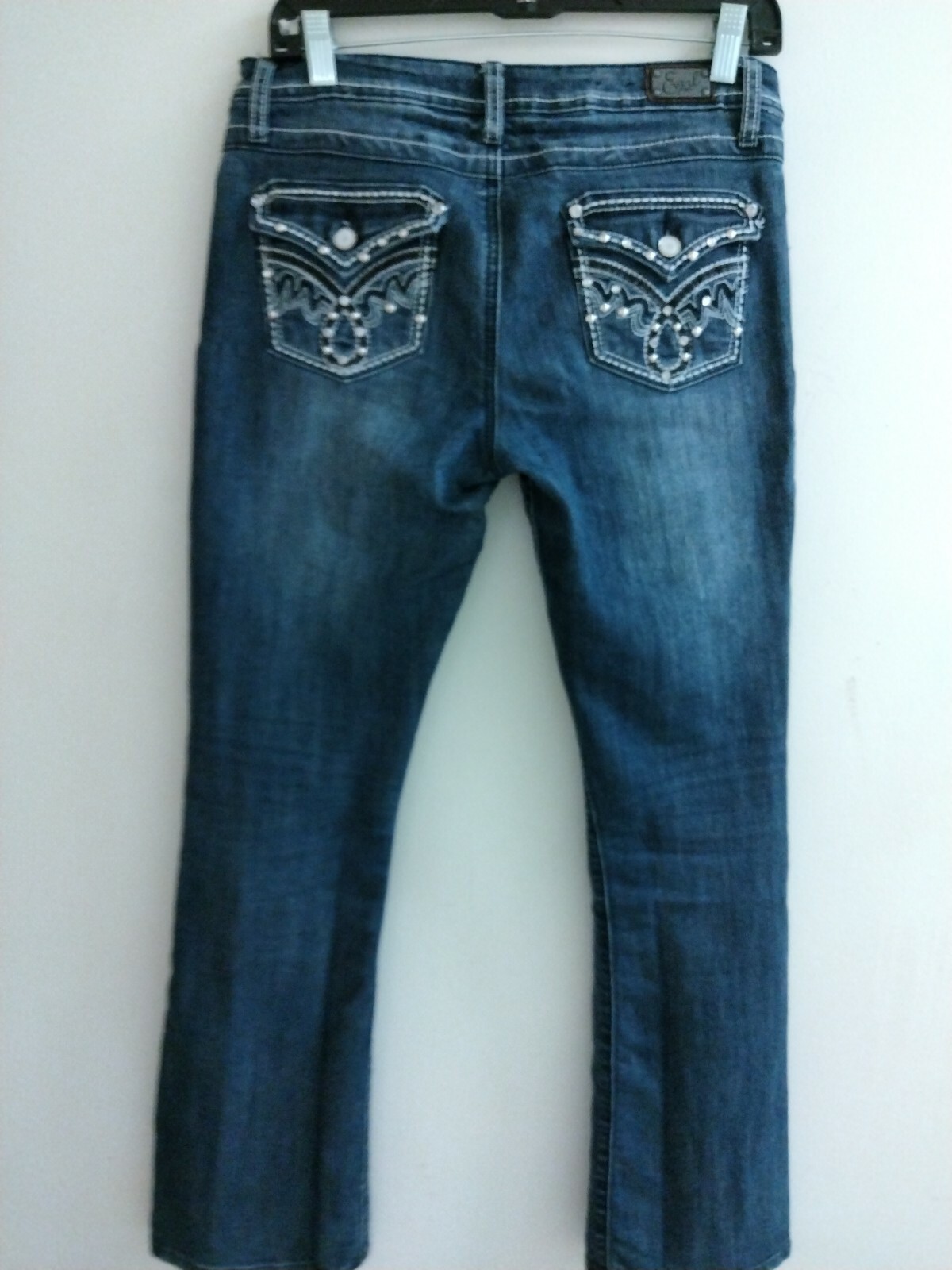 Earl Jean Dark Wash Womens Distressed Size 13 Boot Cut 89302 Denim Jeans Stretch for sale online