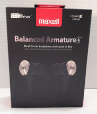 MAXELL Balanced Armature Dual Driver Earphones w/ built in Mic BA-1  190633 HTF
