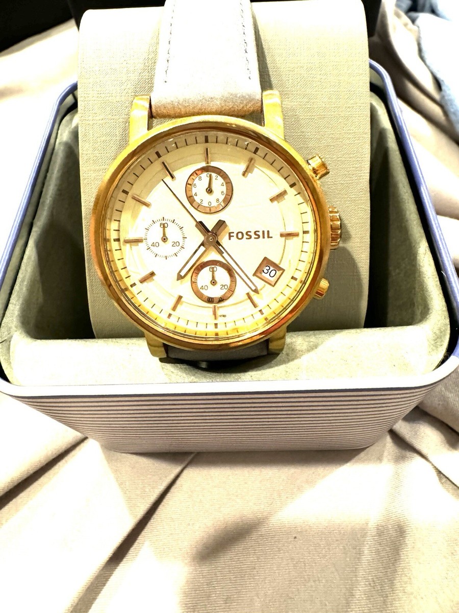 Fossil Womens Boyfriend Chronograph Rose Tone