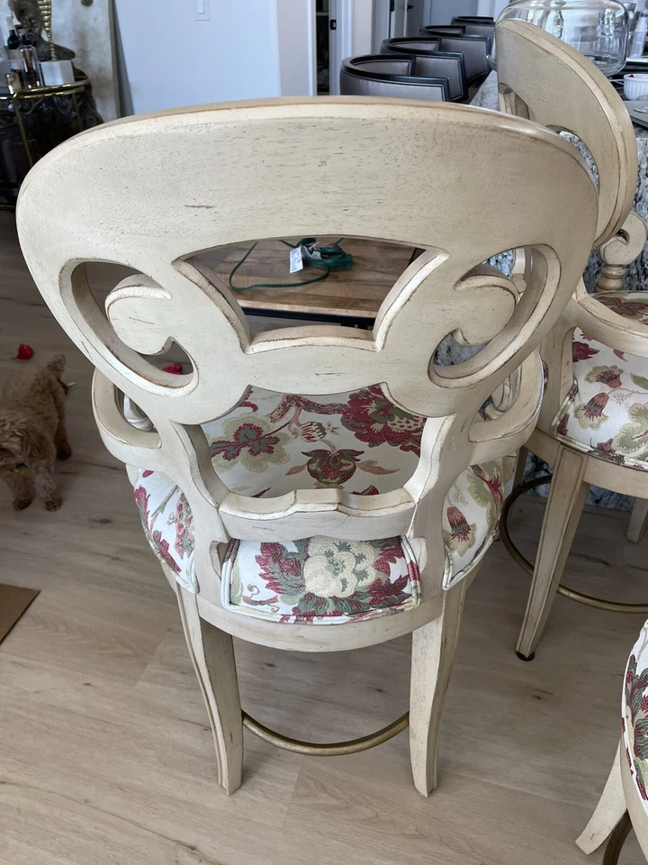 Juego de 4 taburetes de bar estilo Biedermeier Century, excelente estado. Giratorio. Foto 2 de 4